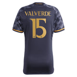 Real Madrid adidas Away Shirt 2023-24 with Valverde 15 printing