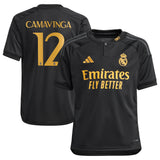 Real Madrid adidas Third Shirt 2023-24 - Kids with Camavinga 12 printing - Kit Captain