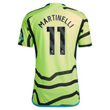 Arsenal adidas Away Authentic Shirt 2023-24 with Martinelli 11 printing - Kit Captain