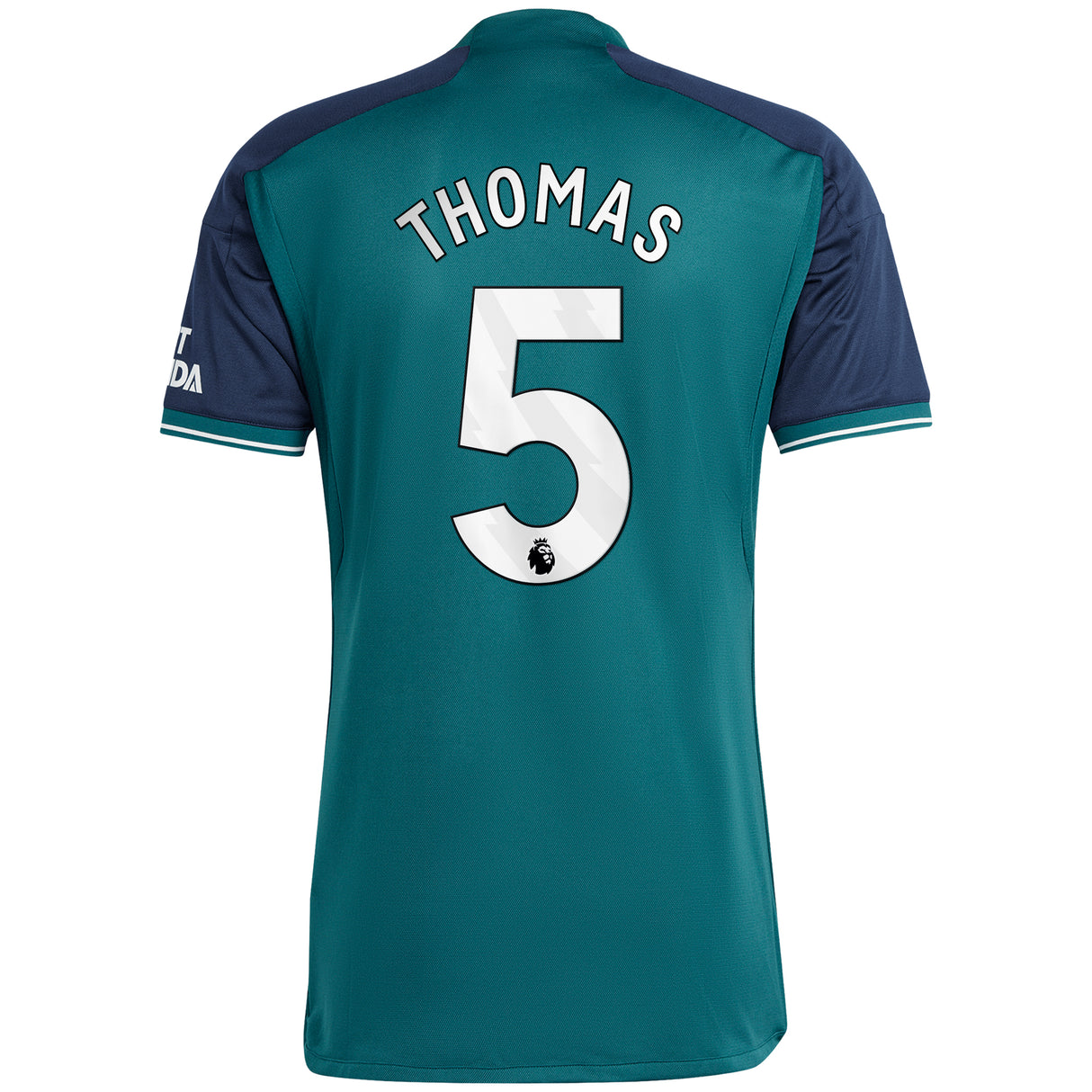 Arsenal adidas Third Shirt 2023-24 with Thomas 5 printing - Kit Captain