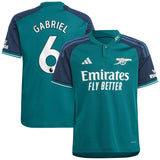 Arsenal adidas Third Shirt 2023-24 - Kids with Gabriel 6 printing - Kit Captain