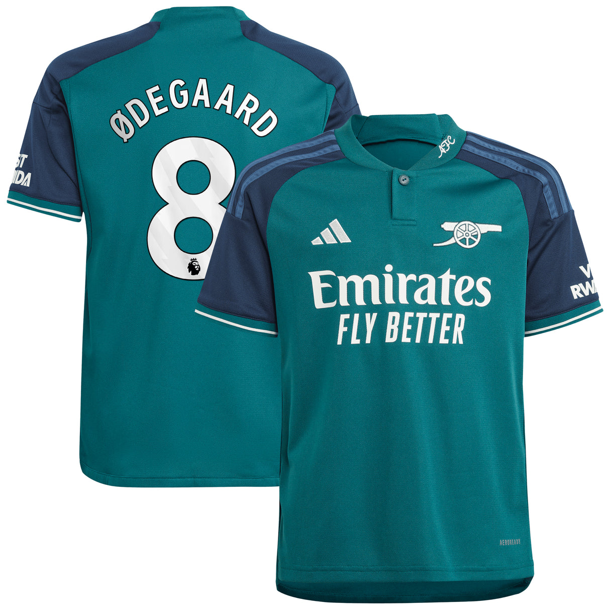 Arsenal adidas Third Shirt 2023-24 - Kids with í˜degaard 8 printing - Kit Captain