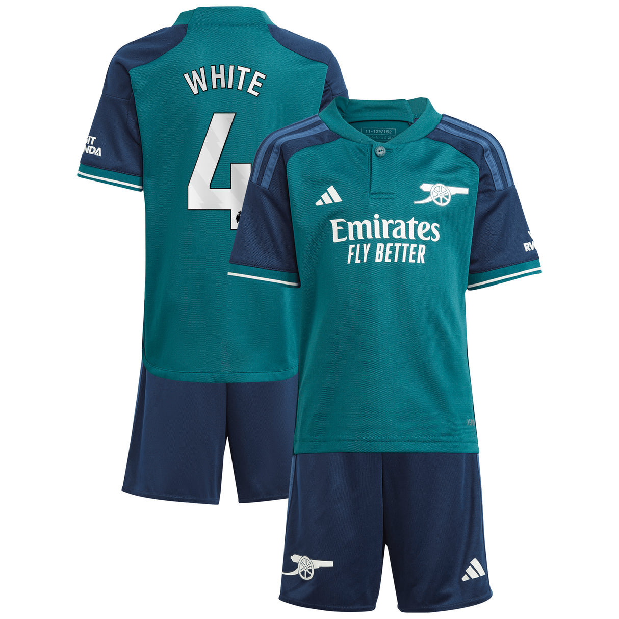 Arsenal adidas Third Minikit 2023-24 with White 4 printing - Kit Captain