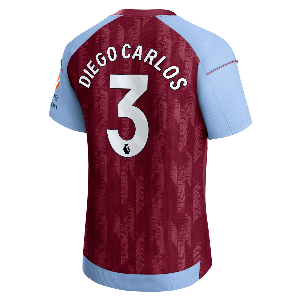 Aston Villa Castore Home Pro Shirt 2023-24 with Diego Carlos 3 printing - Kit Captain