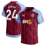 Aston Villa Castore Home Pro Shirt 2023-24 with Duran 24 printing - Kit Captain