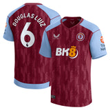 Aston Villa Castore Home Shirt 2023-24 with Douglas Luiz 6 printing - Kit Captain