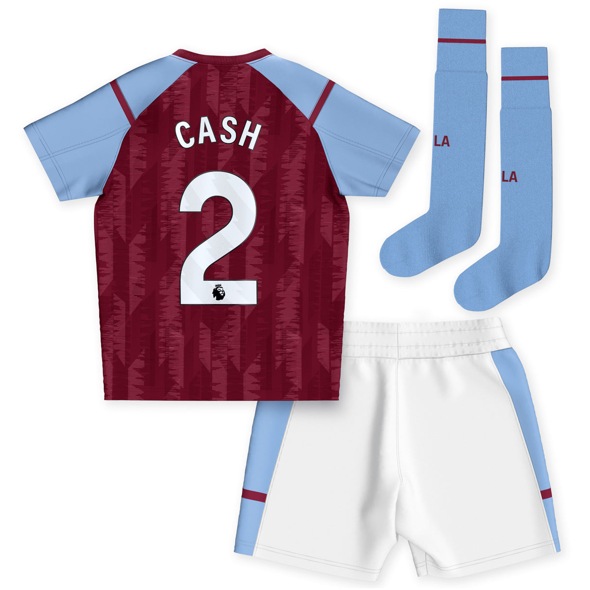 Aston Villa Castore Home Infant Kit 2023-24 with Cash 2 printing - Kit Captain