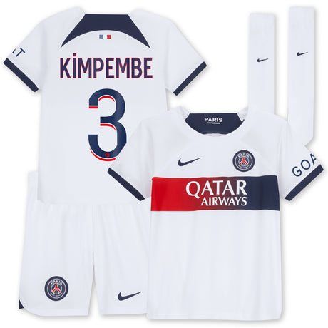 Paris Saint-Germain Nike Away Stadium Kit 2023-24 - Little Kids with Kimpembe 3 printing - Kit Captain