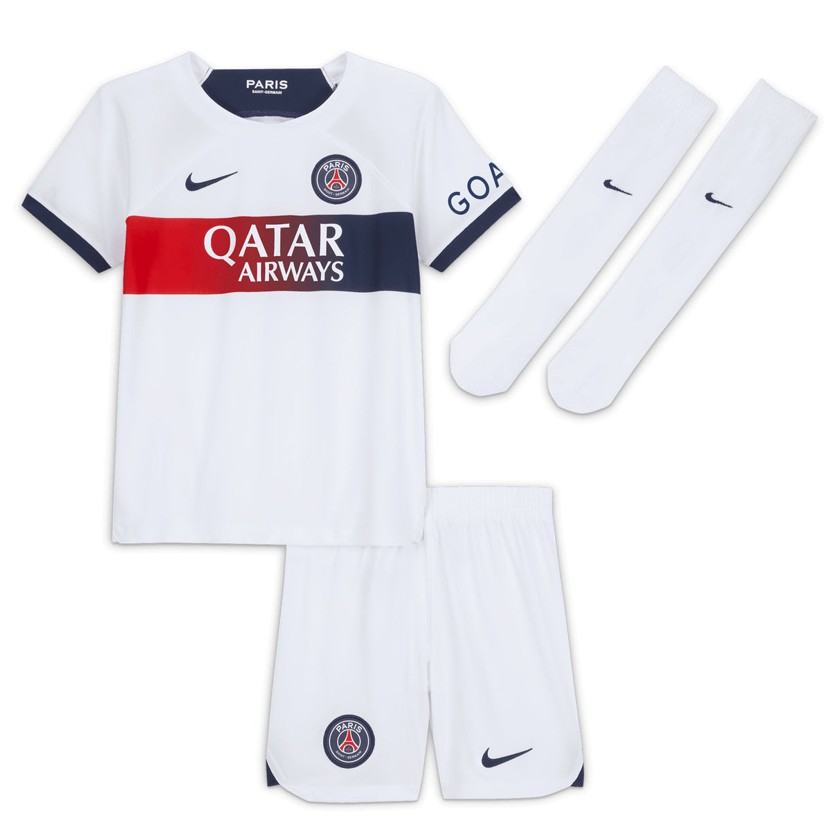 Paris Saint-Germain Nike Away Stadium Kit 2023-24 - Little Kids with Kimpembe 3 printing - Kit Captain