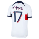 Paris Saint-Germain Nike Away Dri Fit Adv Match Shirt 2023-24 with Vitinha 17 printing - Kit Captain