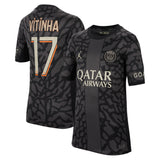 PSG x Jordan Third Stadium Shirt 2023-24 - Kids with Vitinha  17 printing - Kit Captain