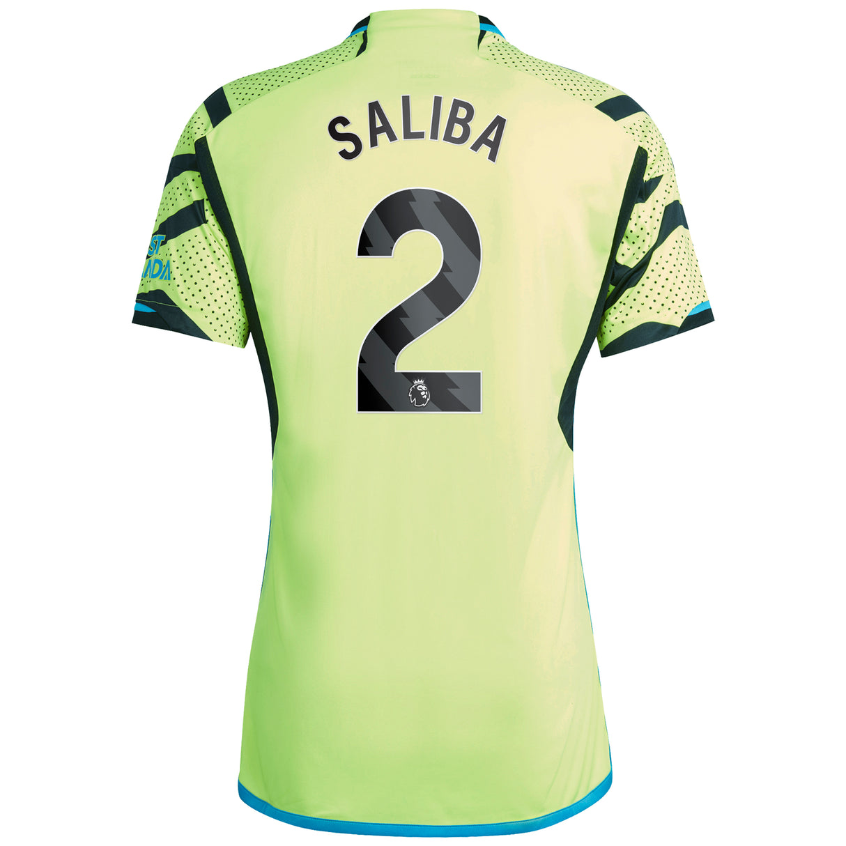 Arsenal adidas Away Shirt 2023-24 with Saliba 2 printing - Kit Captain