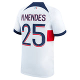 Paris Saint-Germain Nike Away Stadium Shirt 2023-24 with N.Mendes 25 printing - Kit Captain