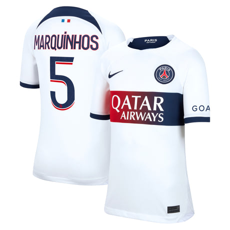 Paris Saint-Germain Nike Away Stadium Shirt 2023-24 - Kids with Marquinhos 5 printing - Kit Captain