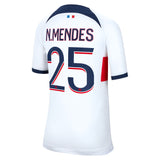 Paris Saint-Germain Nike Away Stadium Shirt 2023-24 - Kids with N.Mendes 25 printing - Kit Captain