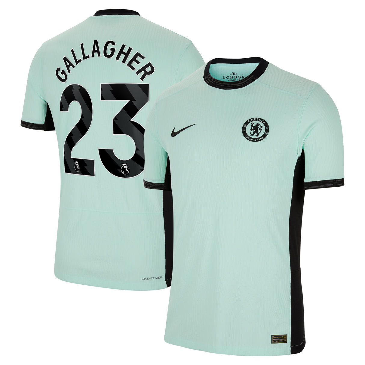 Chelsea Third Vapor Match Shirt 2023-24 with Gallagher 23 printing - Kit Captain