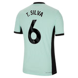 Chelsea Third Vapor Match Shirt 2023-24 with T. Silva 6 printing - Kit Captain