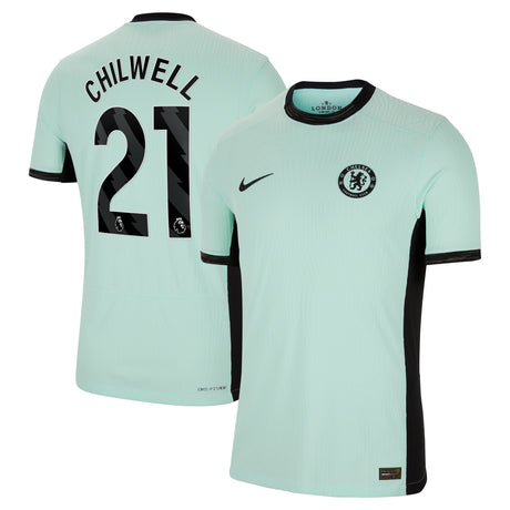 Chelsea Third Vapor Match Shirt 2023-24 with Chilwell 21 printing - Kit Captain