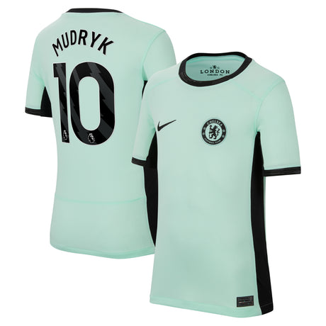 Chelsea Third Stadium Shirt 2023-24 - Kids with Mudryk 10 printing - Kit Captain