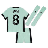 Chelsea Third Stadium Kit 2023-24 - Little Kids with Enzo 8 printing - Kit Captain