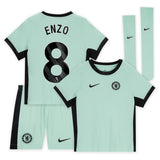 Chelsea Third Stadium Kit 2023-24 - Little Kids with Enzo 8 printing - Kit Captain