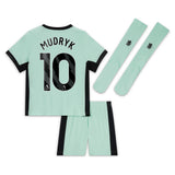 Chelsea Third Stadium Kit 2023-24 - Little Kids with Mudryk 10 printing - Kit Captain