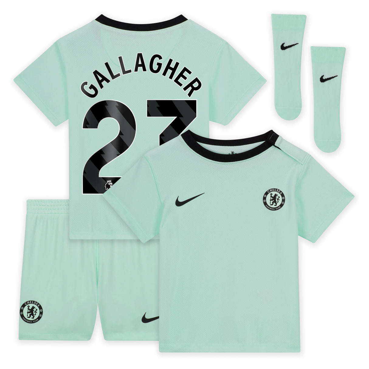 Chelsea Third Stadium Kit 2023-24 - Infants with Gallagher 23 printing - Kit Captain