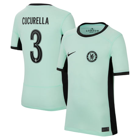 Chelsea Cup Third Stadium Shirt 2023-24 - Kids with Cucurella 3 printing - Kit Captain