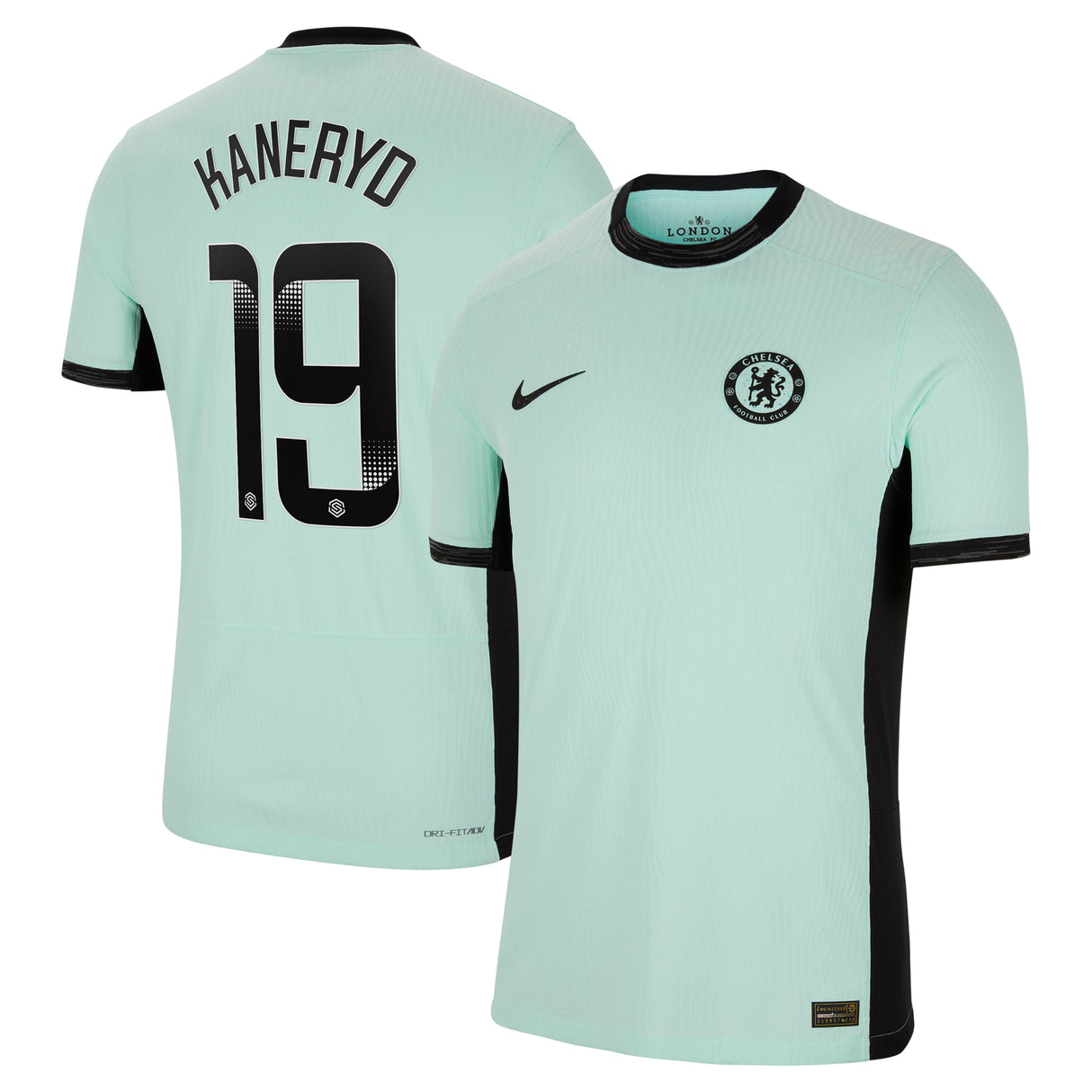 Chelsea WSL Third Vapor Match Shirt 2023-24 with Kaneryd 19 printing - Kit Captain