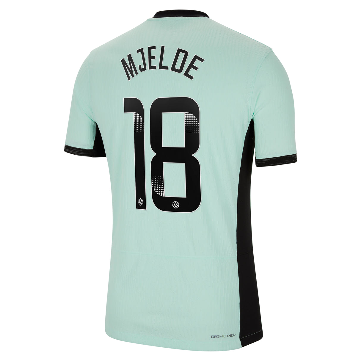 Chelsea WSL Third Vapor Match Shirt 2023-24 with Mjelde 18 printing - Kit Captain