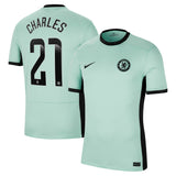 Chelsea WSL Third Stadium Shirt 2023-24 with Charles 21 printing - Kit Captain