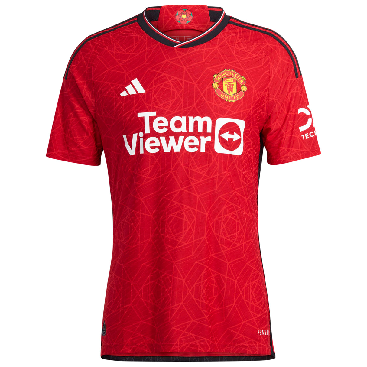 Manchester United EPL adidas Home Authentic Shirt 2023-24 with Van De Beek 34 printing - Kit Captain