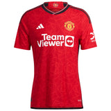 Manchester United EPL adidas Home Authentic Shirt 2023-24 with R. Varane 19 printing - Kit Captain