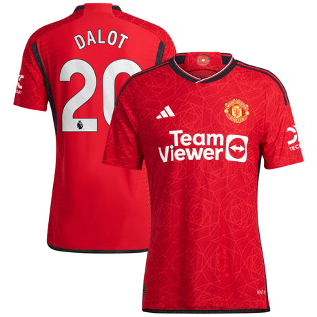 Manchester United EPL adidas Home Authentic Shirt 2023-24 with Dalot 20 printing - Kit Captain