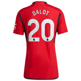 Manchester United EPL adidas Home Authentic Shirt 2023-24 with Dalot 20 printing - Kit Captain