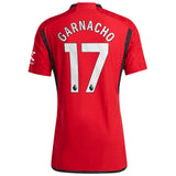 Manchester United EPL Home Authentic Shirt 2023-24 with Garnacho 17 printing - Kit Captain