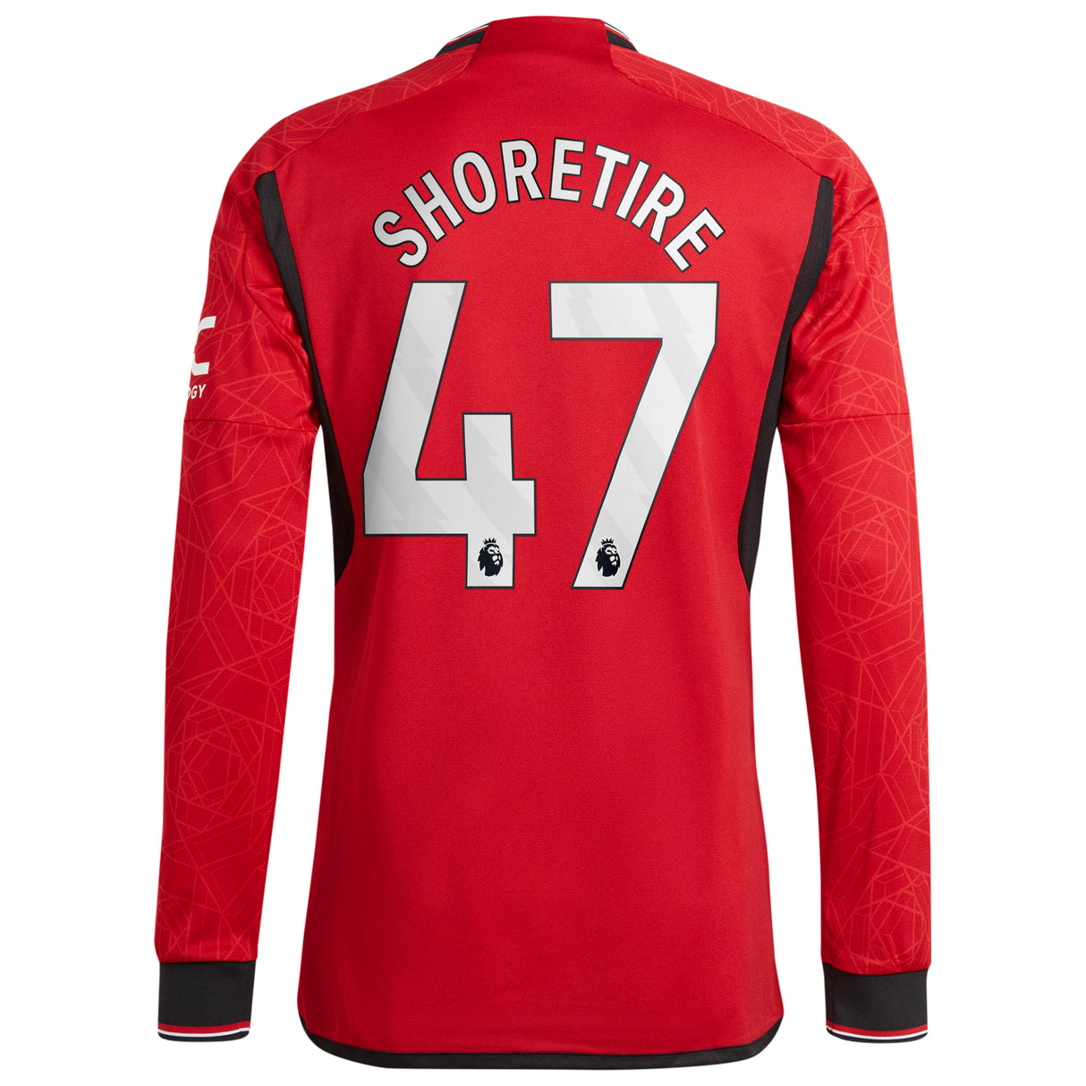 Manchester United EPL adidas Home Authentic Shirt 2023-24 - Long Sleeve with Shoretire 47 printing - Kit Captain