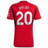 Manchester United EPL adidas Home Shirt 2023-24 with Dalot 20 printing - Kit Captain