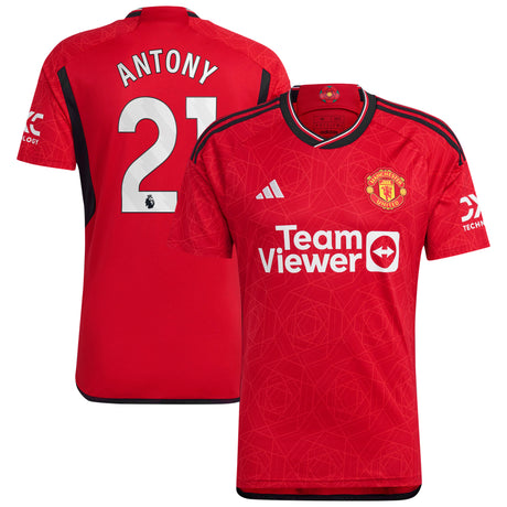 Manchester United EPL adidas Home Shirt 2023-24 with Antony 21 printing