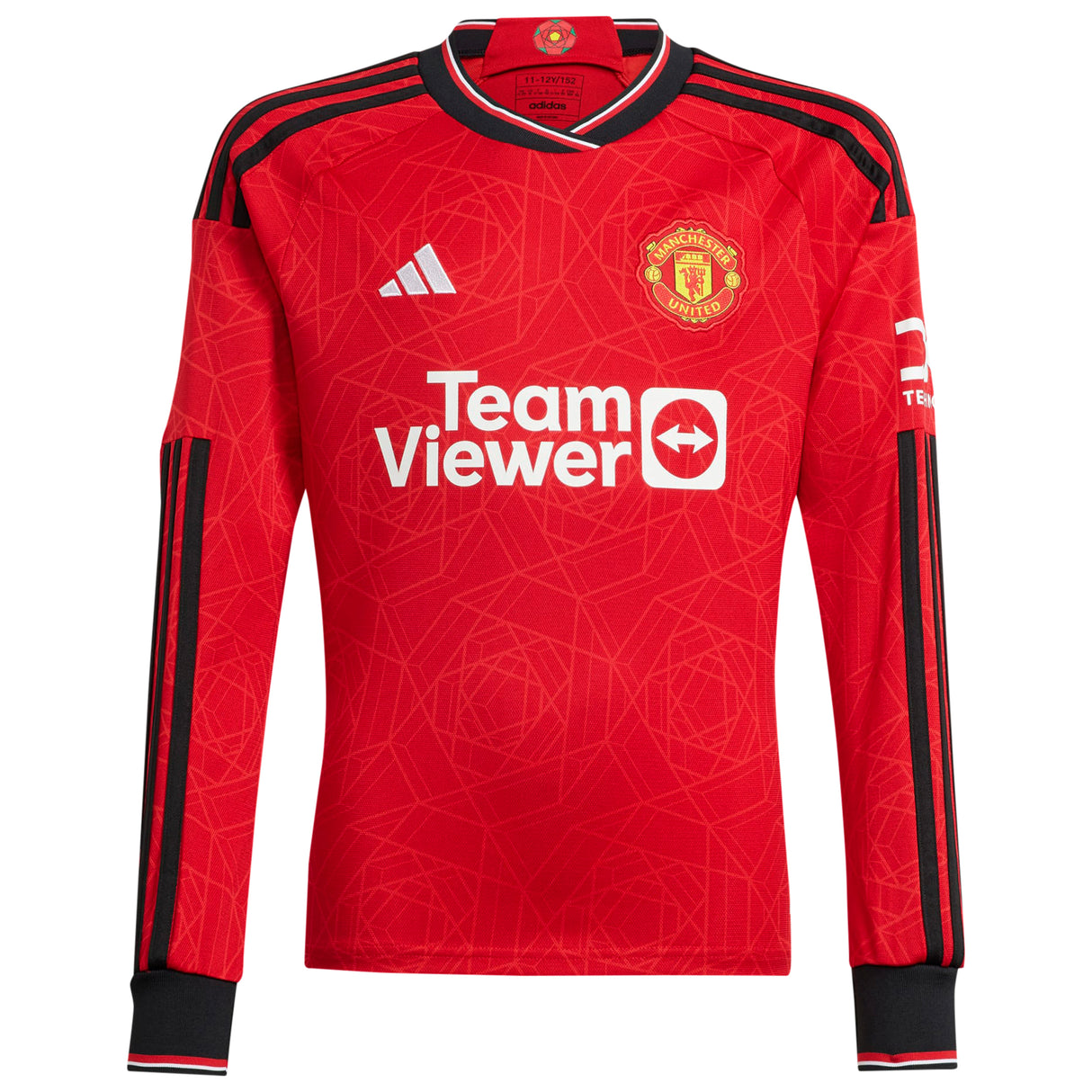 Manchester United EPL adidas Home Shirt 2023-24 - Long Sleeve with Lindelof 2 printing - Kit Captain