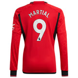 Manchester United EPL adidas Home Shirt 2023-24 - Long Sleeve with Martial 9 printing - Kit Captain