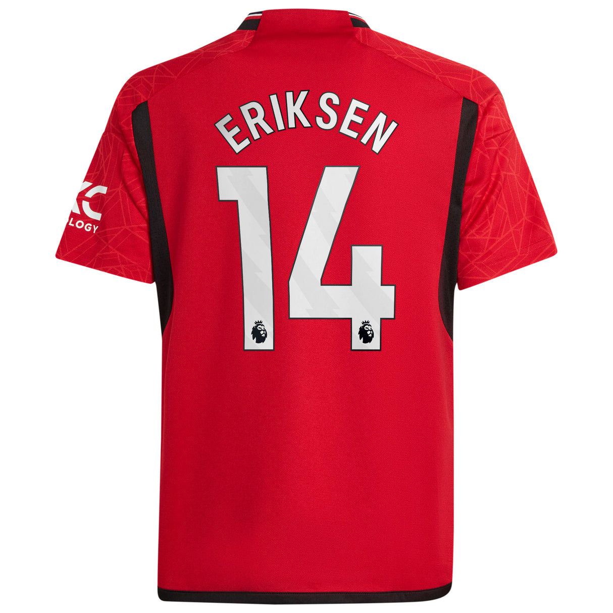 Manchester United EPL adidas Home Shirt 2023-24 - Kids with Eriksen 14 printing - Kit Captain