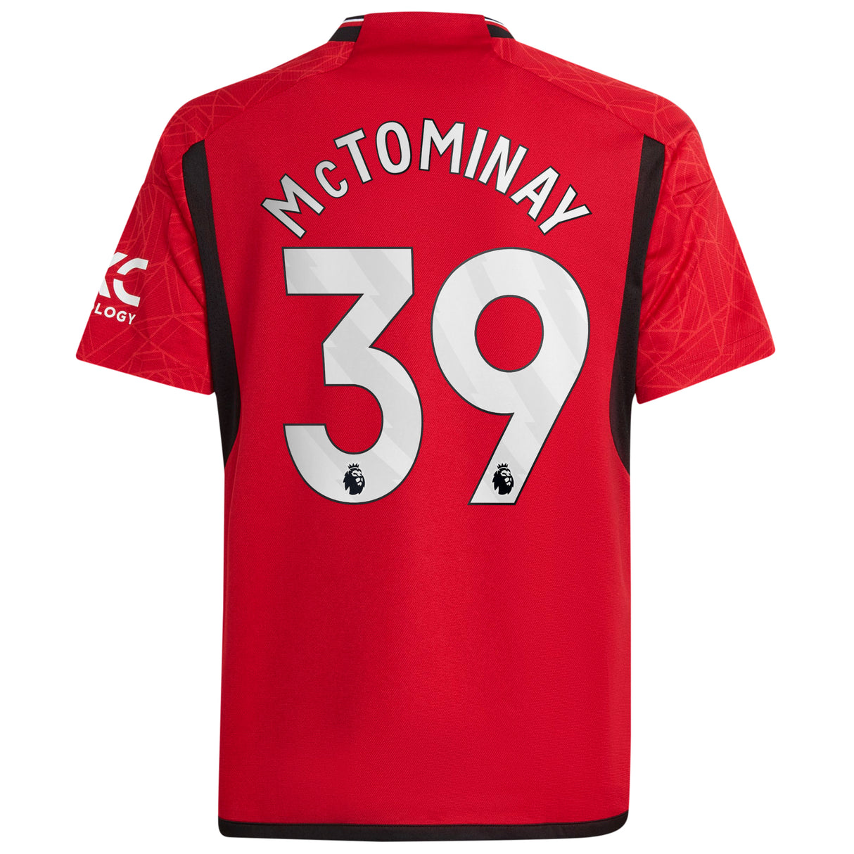 Manchester United EPL adidas Home Shirt 2023-24 - Kids with McTominay 39 printing - Kit Captain