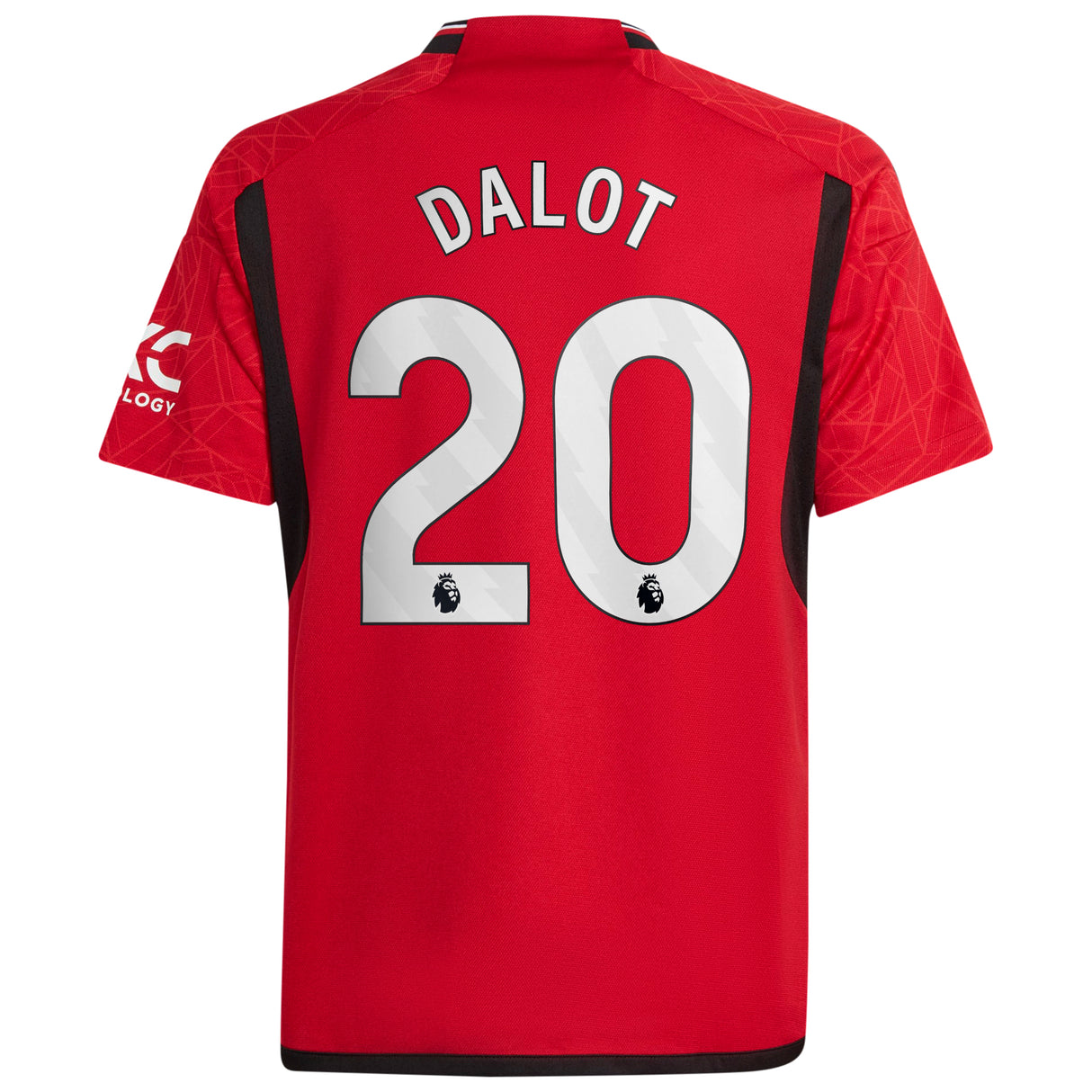 Manchester United EPL adidas Home Shirt 2023-24 - Kids with Dalot 20 printing - Kit Captain