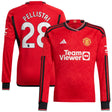 Manchester United EPL adidas Home Shirt 2023-24 - Kids - Long Sleeve with Pellistri 28 printing - Kit Captain