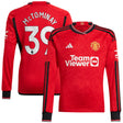 Manchester United EPL adidas Home Shirt 2023-24 - Kids - Long Sleeve with McTominay 39 printing - Kit Captain