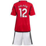 Manchester United EPL adidas Home Minikit 2023-24 with Malacia 12 printing - Kit Captain