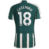 Manchester United EPL adidas Away Authentic Shirt 2023-24 with Casemiro 18 printing - Kit Captain