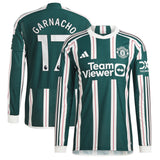 Manchester United EPL Away Authentic Shirt 2023-24 - Long Sleeve with Garnacho 17 printing