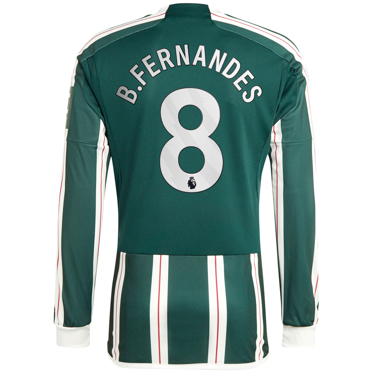 Manchester United EPL adidas Away Shirt 2023-24 - Long Sleeve with B.Fernandes 8 printing - Kit Captain